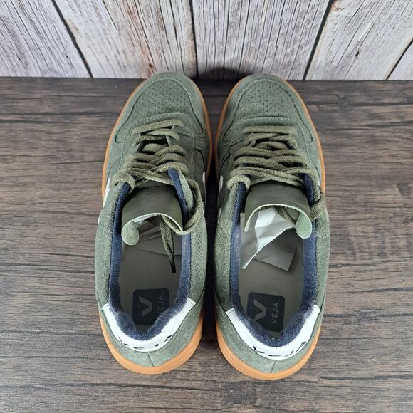 Veja V-10 Suede Army Green Gum Sneaker Women's Sz 8 (GUC) - Picture 6 of 9